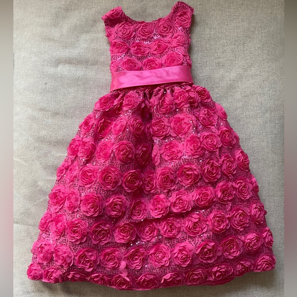 Girls: American Princess Pink Rose floral dress 💕